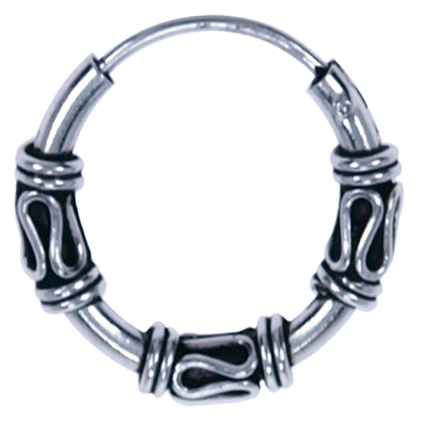 Zilver oorring Bali stijl