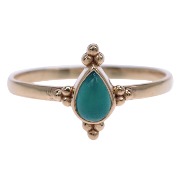 Zilver ring GP Groene onyx