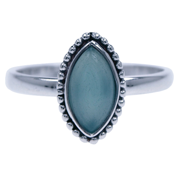 Zilver ring Aqua chalcedoon