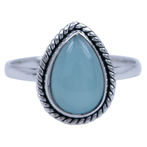 Zilver ring Aqua chalcedoon