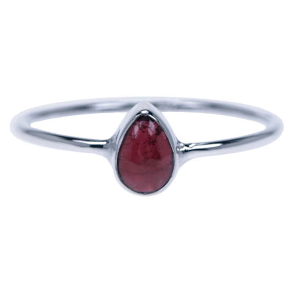Zilver ring Granaat