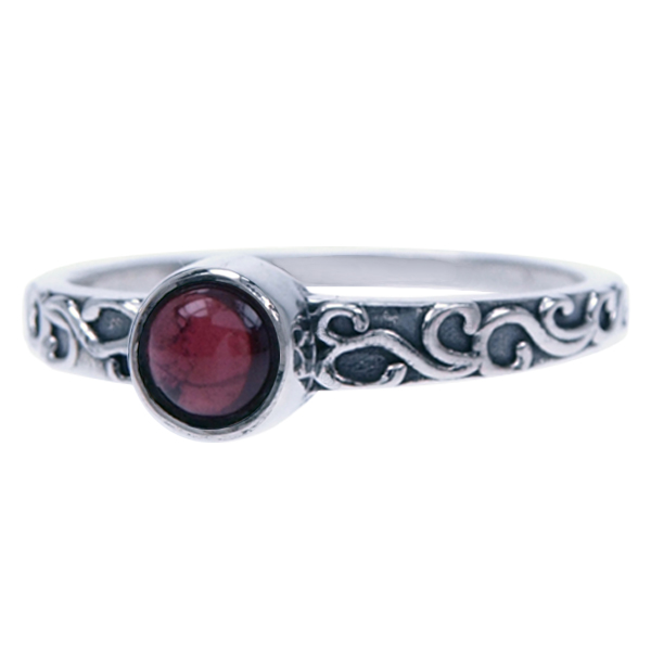 Zilver ring Granaat