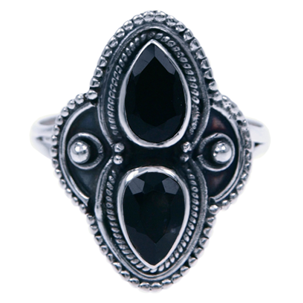 Zilver ring Onyx