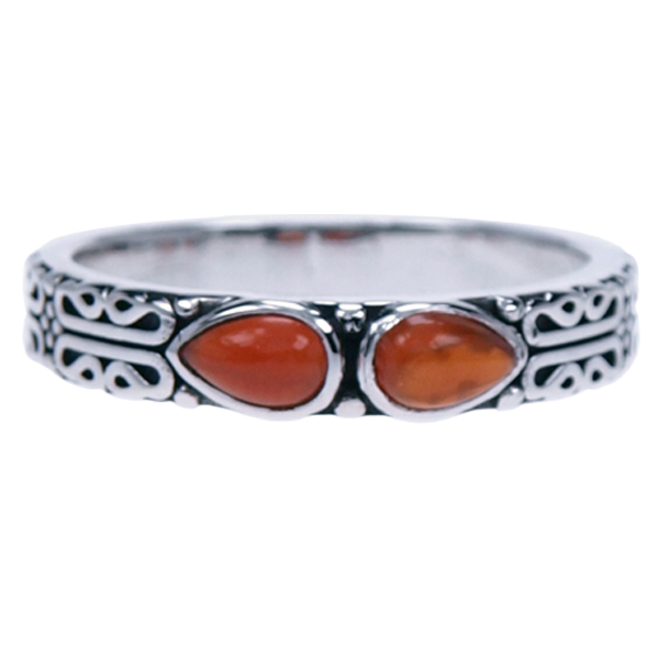 Zilver ring Karneool