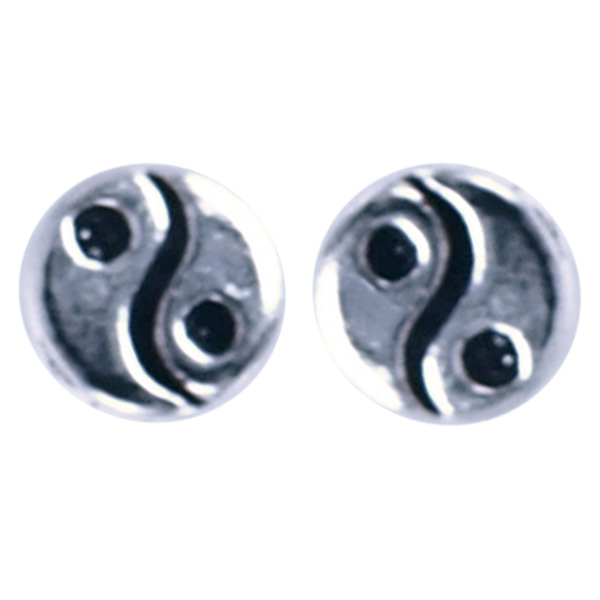 Zilver oorsteker Yin Yang