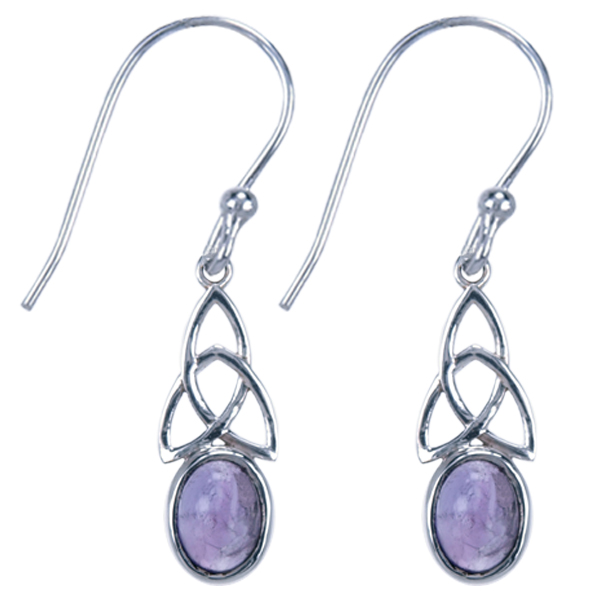 Zilver oorbel Triqueta