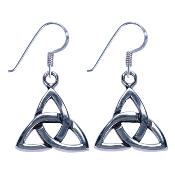Zilver oorbel Triqueta
