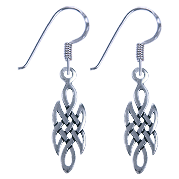 Zilver oorbel Keltische knoop