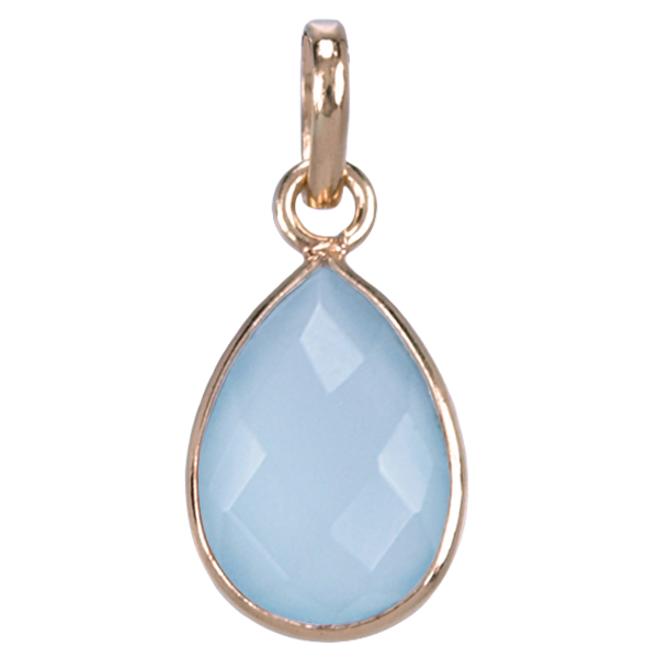 Zilver hanger GP Aqua chalcedoon