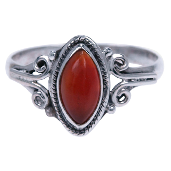 Zilver ring Karneool