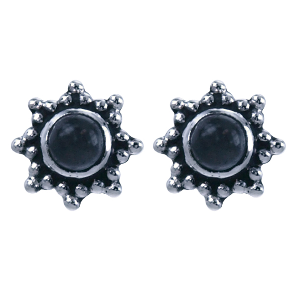 Zilver oorsteker Rozenkwarts