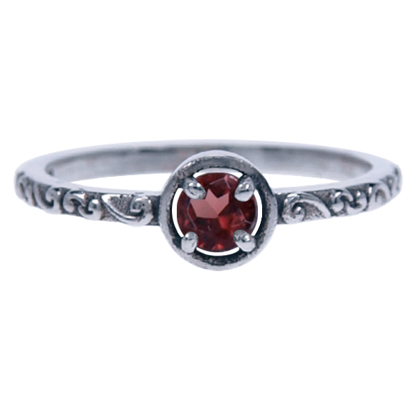 Zilver ring Granaat
