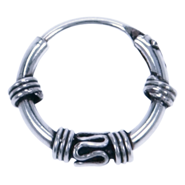 Zilver oorring Bali stijl