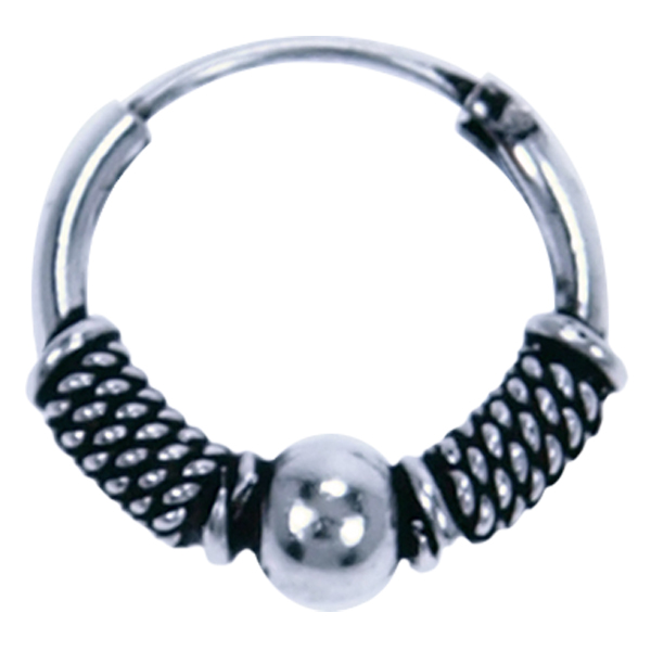 Zilver oorring Bali stijl