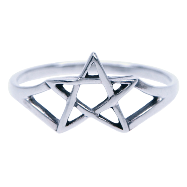 Zilver ring Pentagram